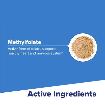 Superior Source Methylfolat 1.000 mcg – Folat-Ergänzung für Frauen und Männer – Methylierte Folat-Tablette unterstützt gesundes Nervensystem & rote Blutkörperchen – 60 sublinguale Schmelztabletten