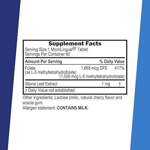 Superior Source Methylfolat 1.000 mcg – Folat-Ergänzung für Frauen und Männer – Methylierte Folat-Tablette unterstützt gesundes Nervensystem & rote Blutkörperchen – 60 sublinguale Schmelztabletten