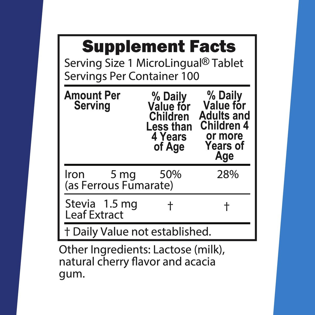 Superior Source Kinder-Eisen 5 mg – Ferrofumarat-Ergänzung für Kinder – Eisen für Zellgesundheit & Entwicklung – 100 Instant-Dissolve-Tabletten