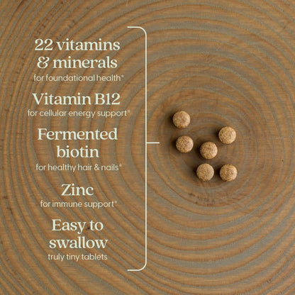 New Chapter Tiny Tabs Multivitamin mit 20+ Nährstoffen für Immunsystem, Zellenergie & Stressunterstützung, inklusive Vitamin D3 + B-Vitamine, 192 Stück