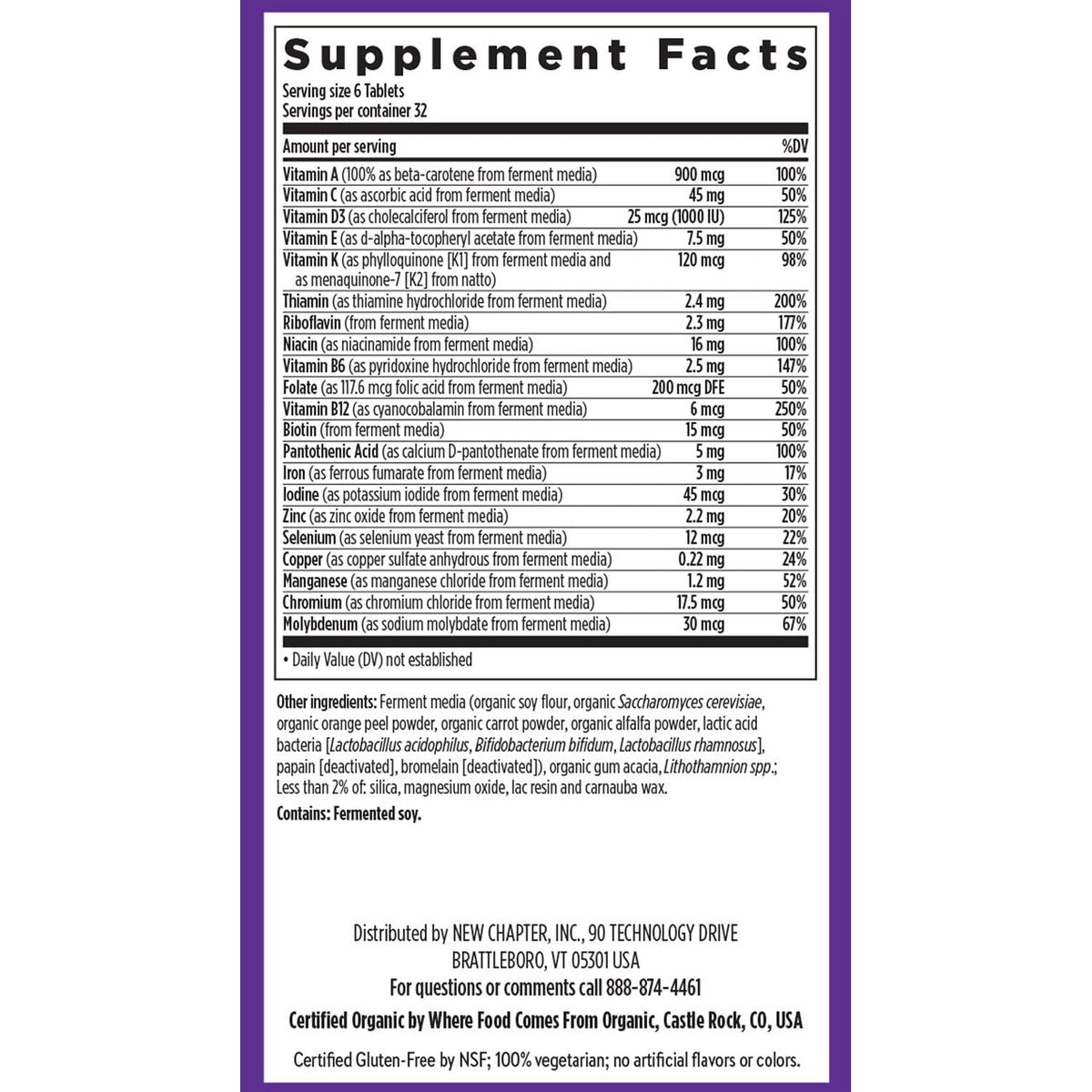 New Chapter Tiny Tabs Multivitamin mit 20+ Nährstoffen für Immunsystem, Zellenergie & Stressunterstützung, inklusive Vitamin D3 + B-Vitamine, 192 Stück