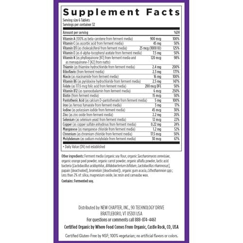 New Chapter Tiny Tabs Multivitamin mit 20+ Nährstoffen für Immunsystem, Zellenergie & Stressunterstützung, inklusive Vitamin D3 + B-Vitamine, 192 Stück