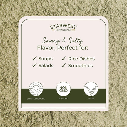 Starwest Botanicals Bio Algenpulver - Nährstoffreich, natürliche Jodquelle, Kalium, Magnesium, Zink, Eisen & Kalzium, zertifiziert koscher, nicht genetisch verändert - 454 g Beutel