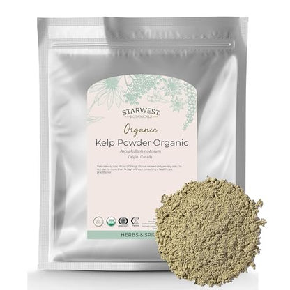 Starwest Botanicals Bio Algenpulver - Nährstoffreich, natürliche Jodquelle, Kalium, Magnesium, Zink, Eisen & Kalzium, zertifiziert koscher, nicht genetisch verändert - 454 g Beutel