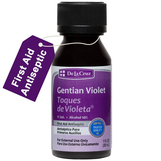 De La Cruz Gentian Violet 1% Erste-Hilfe-Antiseptikum - Violeta de Genciana für Schnitte, Schürfwunden und Verbrennungen, 30 ml
