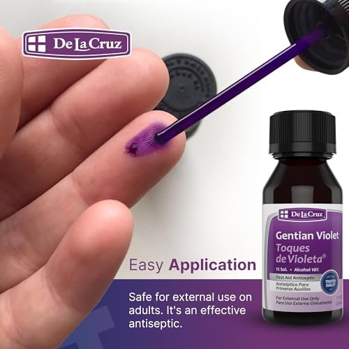 De La Cruz Gentian Violet 1% Erste-Hilfe-Antiseptikum - Violeta de Genciana für Schnitte, Schürfwunden und Verbrennungen, 30 ml