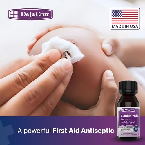 De La Cruz Gentian Violet 1% Erste-Hilfe-Antiseptikum - Violeta de Genciana für Schnitte, Schürfwunden und Verbrennungen, 30 ml