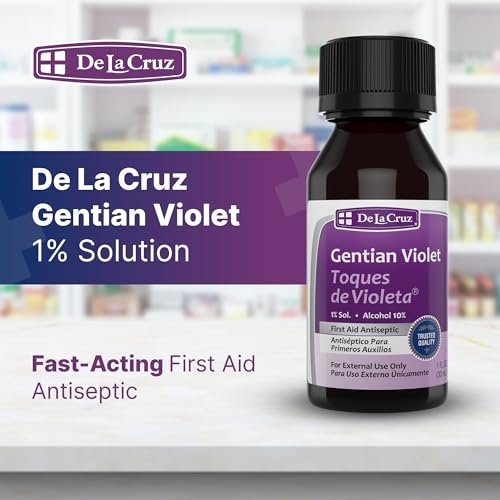 De La Cruz Gentian Violet 1% Erste-Hilfe-Antiseptikum - Violeta de Genciana für Schnitte, Schürfwunden und Verbrennungen, 30 ml