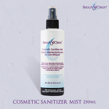 Beautysoclean Cosmetic Sanitizer Mist – 8,5 oz Makeup Desinfektionsspray für Puder-Make-up-Paletten, gepresste Cremefoundation, Bronzer, Concealer, Blushes, Lidschatten