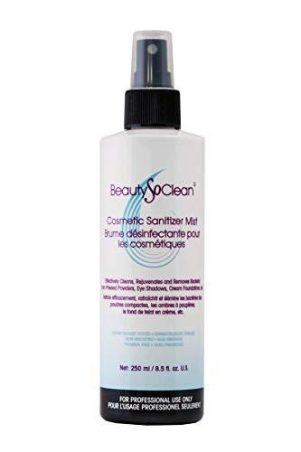 Beautysoclean Cosmetic Sanitizer Mist – 8,5 oz Makeup Desinfektionsspray für Puder-Make-up-Paletten, gepresste Cremefoundation, Bronzer, Concealer, Blushes, Lidschatten