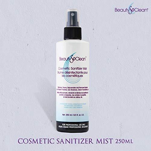 Beautysoclean Cosmetic Sanitizer Mist – 8,5 oz Makeup Desinfektionsspray für Puder-Make-up-Paletten, gepresste Cremefoundation, Bronzer, Concealer, Blushes, Lidschatten