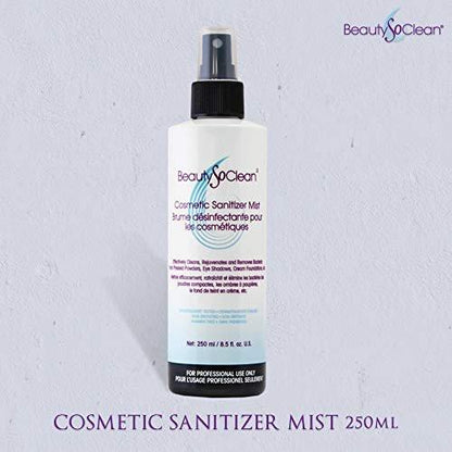 Beautysoclean Cosmetic Sanitizer Mist – 8,5 oz Makeup Desinfektionsspray für Puder-Make-up-Paletten, gepresste Cremefoundation, Bronzer, Concealer, Blushes, Lidschatten