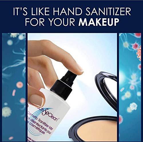 Beautysoclean Cosmetic Sanitizer Mist – 8,5 oz Makeup Desinfektionsspray für Puder-Make-up-Paletten, gepresste Cremefoundation, Bronzer, Concealer, Blushes, Lidschatten