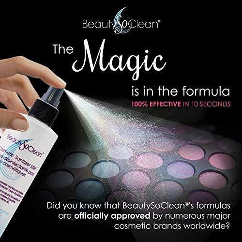 Beautysoclean Cosmetic Sanitizer Mist – 8,5 oz Makeup Desinfektionsspray für Puder-Make-up-Paletten, gepresste Cremefoundation, Bronzer, Concealer, Blushes, Lidschatten