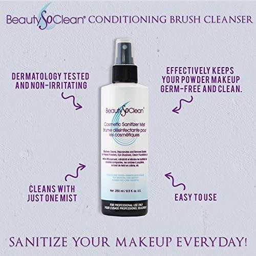 Beautysoclean Cosmetic Sanitizer Mist – 8,5 oz Makeup Desinfektionsspray für Puder-Make-up-Paletten, gepresste Cremefoundation, Bronzer, Concealer, Blushes, Lidschatten