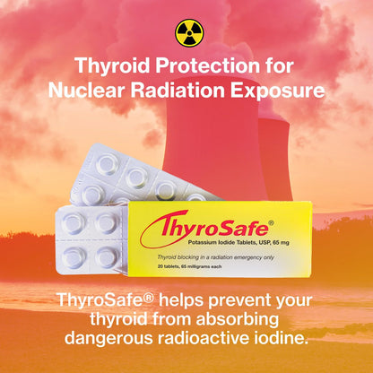 ThyroSafe 65mg Kaliumiodid Tabletten (20 Stück) – Schützt Ihre Schilddrüse vor nuklearer Strahlenbelastung