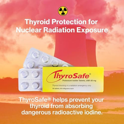 ThyroSafe 65mg Kaliumiodid Tabletten (20 Stück) – Schützt Ihre Schilddrüse vor nuklearer Strahlenbelastung