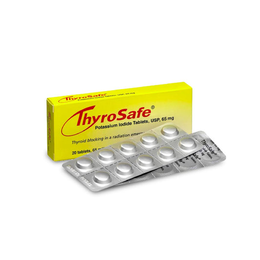ThyroSafe 65mg Kaliumiodid Tabletten (20 Stück) – Schützt Ihre Schilddrüse vor nuklearer Strahlenbelastung