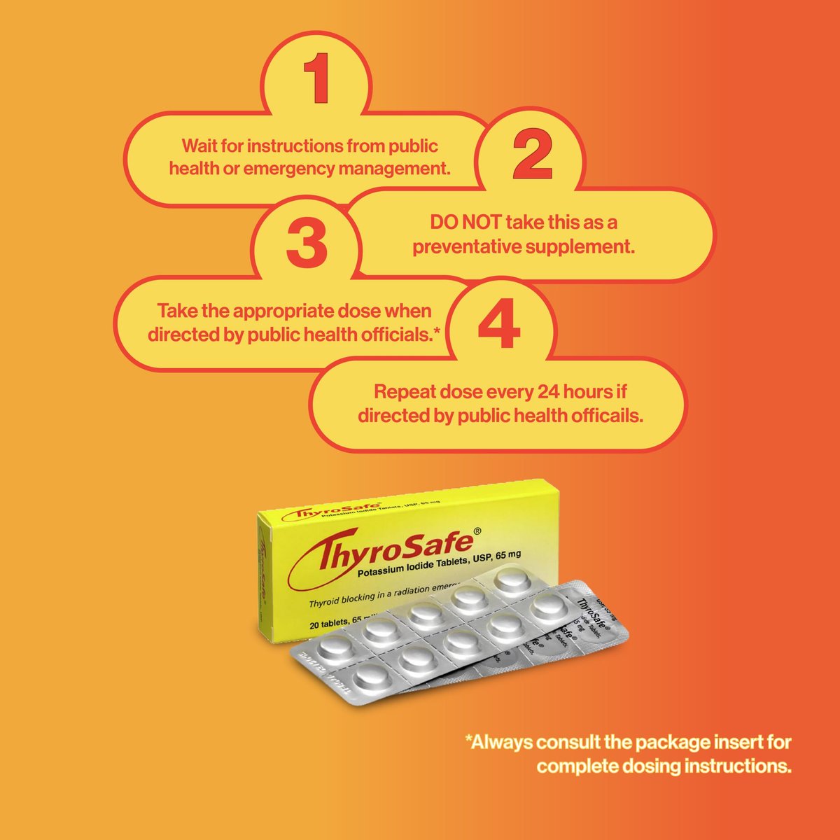 ThyroSafe 65mg Kaliumiodid Tabletten (20 Stück) – Schützt Ihre Schilddrüse vor nuklearer Strahlenbelastung