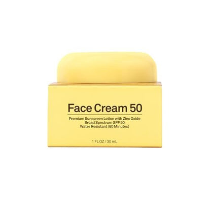 Sun Bum SPF 50 Gesichtscreme Sonnencreme mit Zinkoxid – Breitspektrum feuchtigkeitsspendende Sonnencreme für das Gesicht mit Vitamin E – Hawaii 104 Act konform (ohne Octinoxat & Oxybenzon) – Reisegröße – 28 g