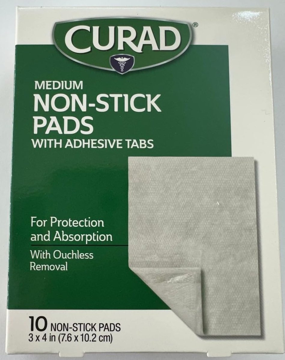 Curad Medium Nicht-Klebende Wundauflagen, 10 Stück, Pack mit 3