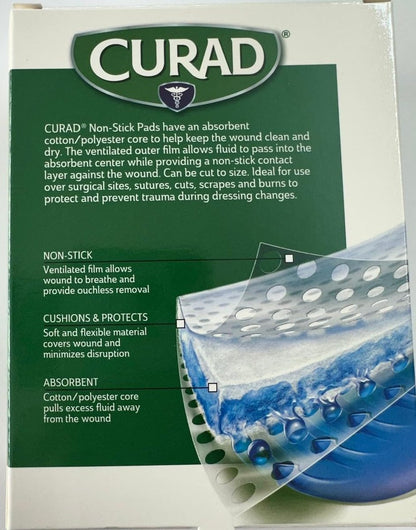 Curad Medium Nicht-Klebende Wundauflagen, 10 Stück, Pack mit 3