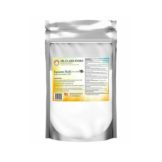 Dr. Clark Store Bittersalz 284 g, USP-Lebensmittelqualität Magnesiumsulfat für natürliche Entgiftung, Muskelentspannung, Hautpflege, gelegentliche Verstopfung und Unterstützung der Leberreinigung, hergestellt in den USA