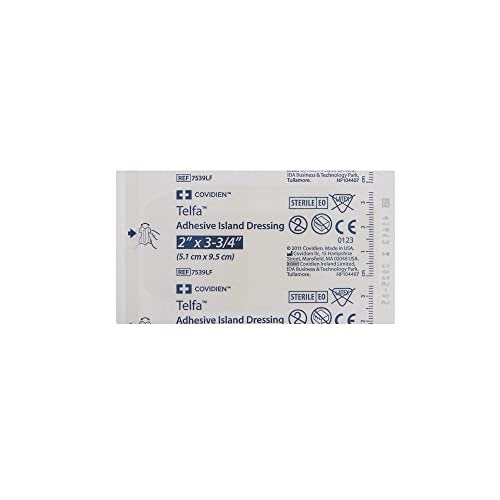COVIDIEN Telfa Island Wundauflage, steril, latexfreie Gaze, 2 x 3-3/4 Zoll, 50 Stück