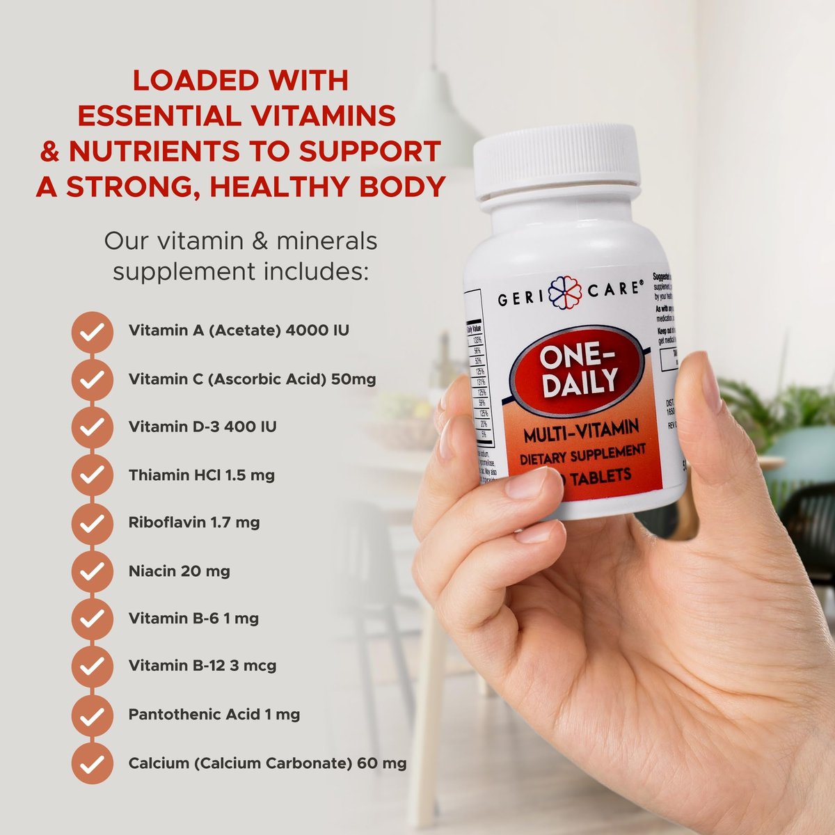 GeriCare Multivitamin für Senioren – 100 Tabletten, tägliche Nahrungsergänzung