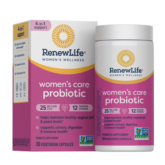 Renew Life Probiotika für Frauen – 25 Milliarden KBE garantiert – Probiotikum für Verdauungs-, Vaginal- und Immunsystem – Haltbar, soja-, milch- und glutenfrei – 30 Kapseln
