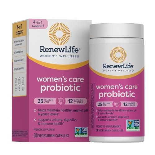Renew Life Probiotika für Frauen – 25 Milliarden KBE garantiert – Probiotikum für Verdauungs-, Vaginal- und Immunsystem – Haltbar, soja-, milch- und glutenfrei – 30 Kapseln
