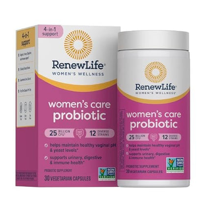 Renew Life Probiotika für Frauen – 25 Milliarden KBE garantiert – Probiotikum für Verdauungs-, Vaginal- und Immunsystem – Haltbar, soja-, milch- und glutenfrei – 30 Kapseln