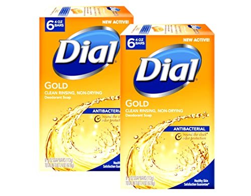 Dial Antibakterielle Seife Gold, 24 Unzen (2er-Pack) – 6 Riegel pro Packung