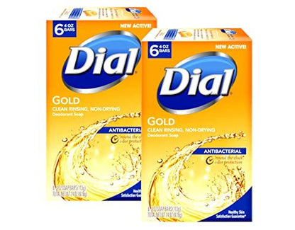 Dial Antibakterielle Seife Gold, 24 Unzen (2er-Pack) – 6 Riegel pro Packung