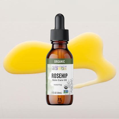 Aura Cacia Bio-Hagebutten-Pflegeöl für die Haut | GC/MS auf Reinheit getestet | 30 ml