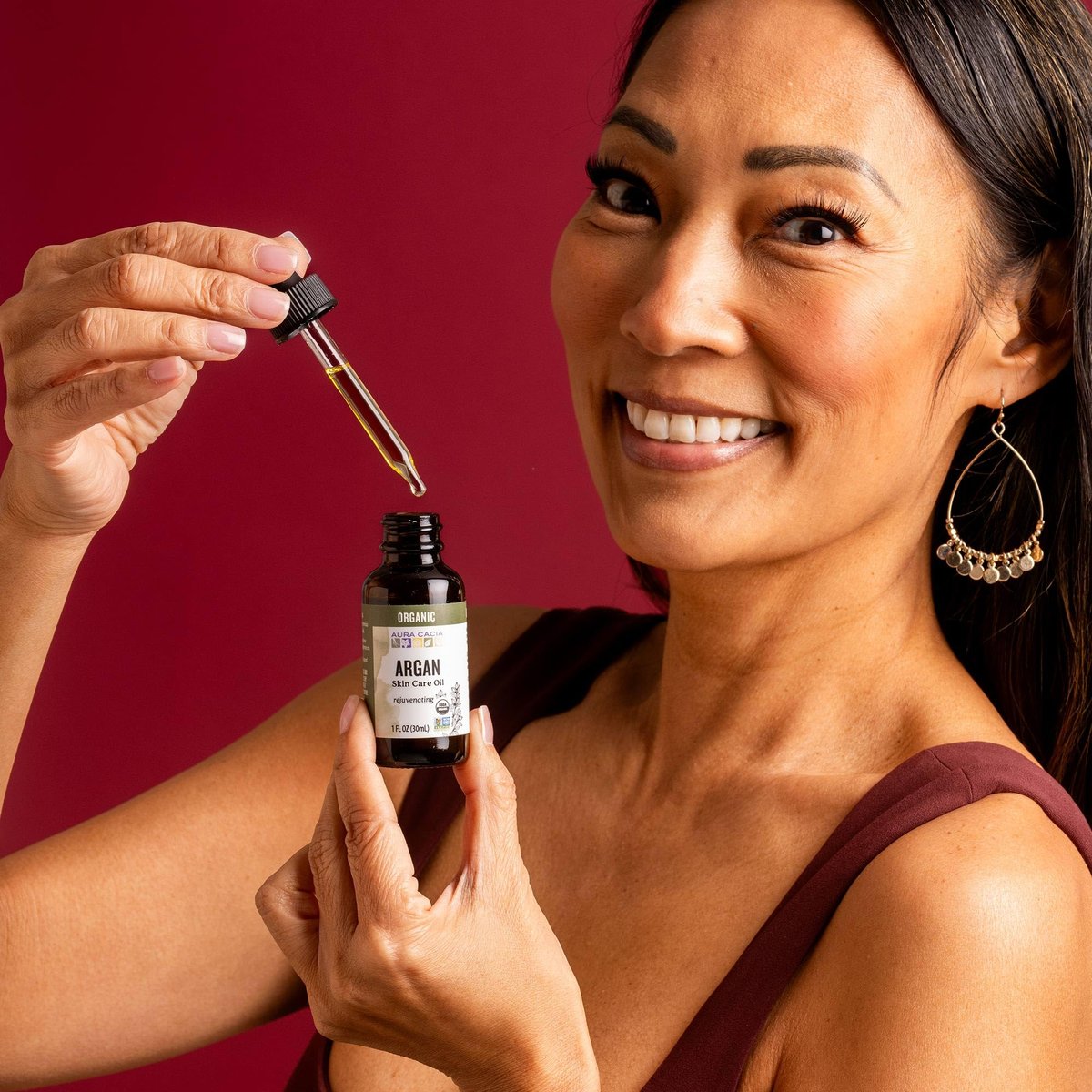 Aura Cacia Bio-Pflegeöl Arganöl – 30 ml reines Hautöl für Feuchtigkeit und Glanz