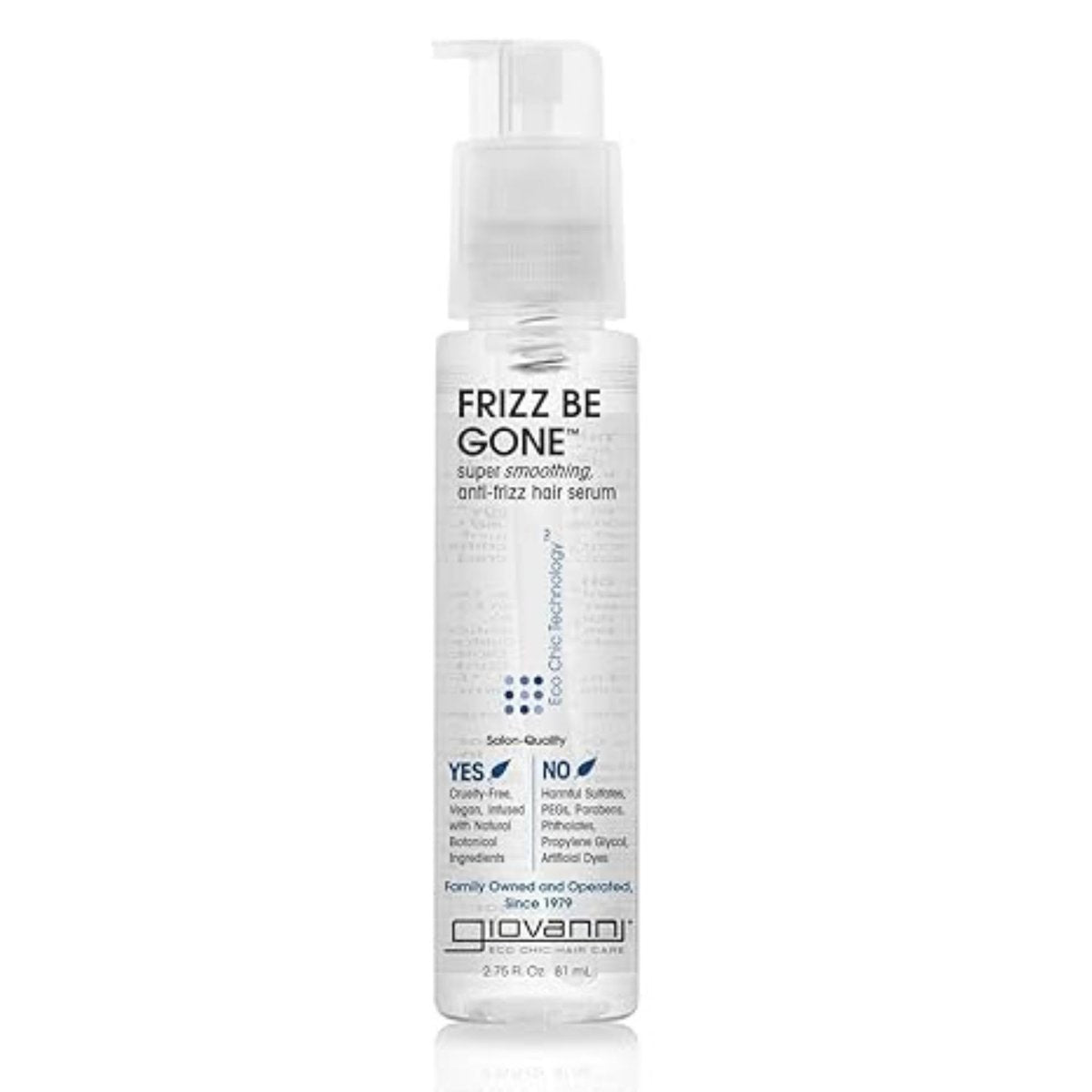 GIOVANNI ECO CHIC Frizz Be Gone – Anti-Frizz Haar Serum mit Glanz und Farbschutz, 2,75 oz