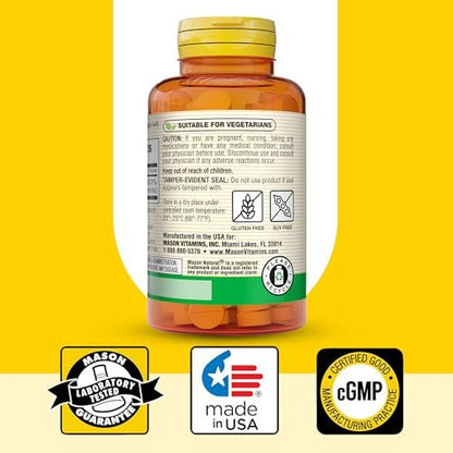 MASON NATURAL Vitamin B1 Thiamin 250 mg, 100 Kapseln, Nahrungsergänzungsmittel, Unterstützt Energieproduktion & gesunden Stoffwechsel