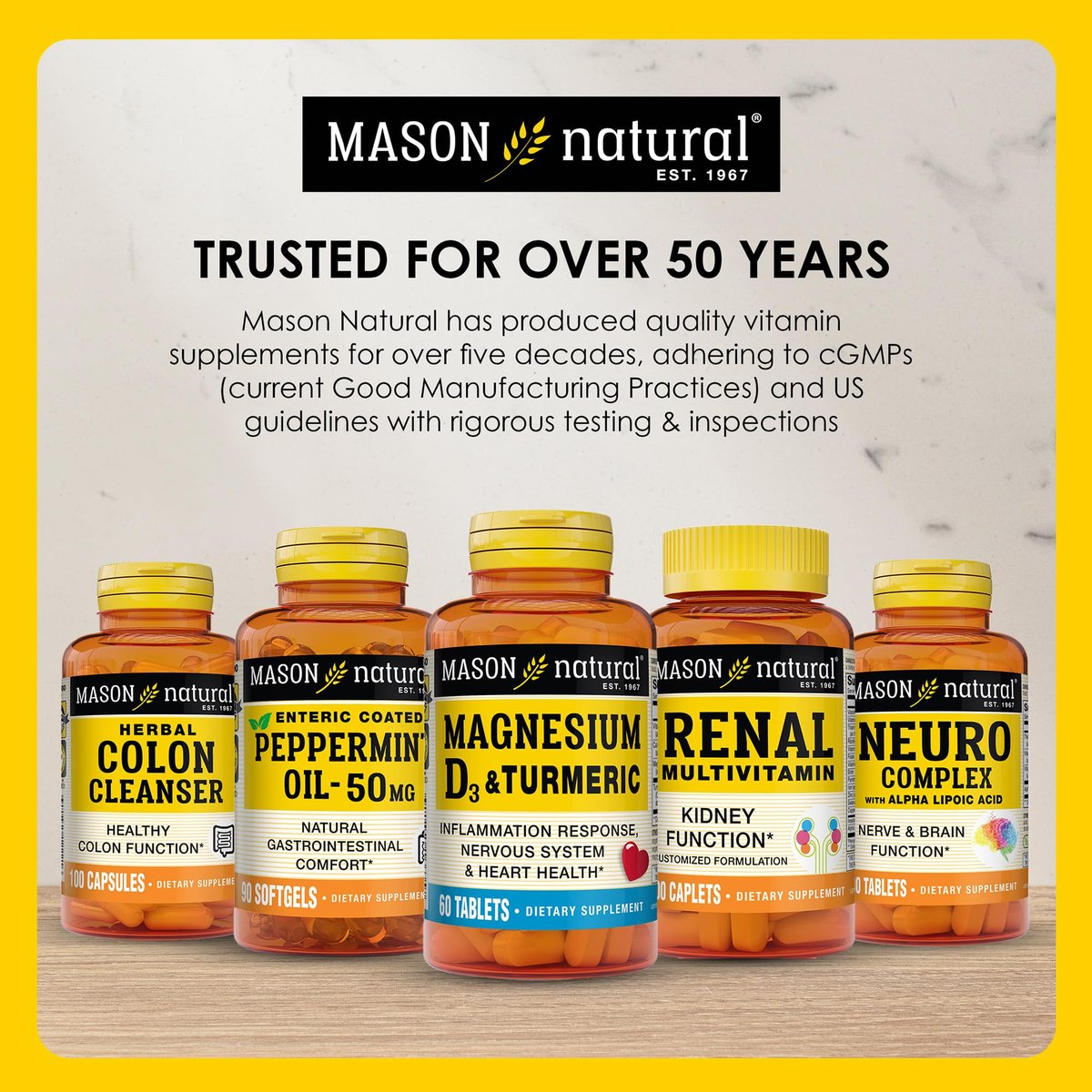 MASON NATURAL Vitamin B1 Thiamin 250 mg, 100 Kapseln, Nahrungsergänzungsmittel, Unterstützt Energieproduktion & gesunden Stoffwechsel