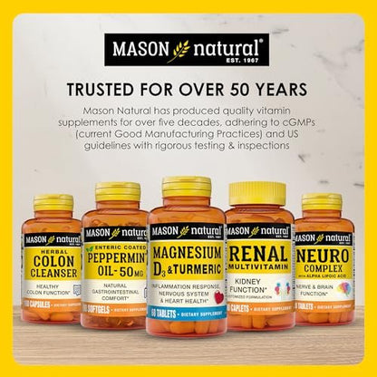 MASON NATURAL Vitamin K2 + D3, 100-Tage-Vorrat, mit Calcium für normale Knochen- und Muskelfunktion, Tabletten