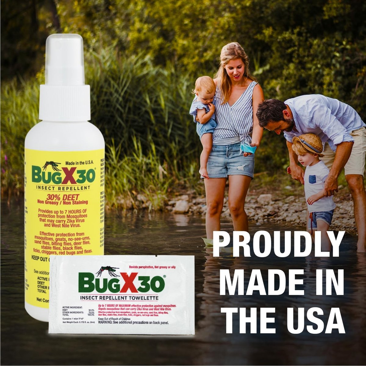 CoreTex Bug X 30 Mücken-, Zecken- & Insektenschutzspray mit 30 % DEET - 2-Flaschen Insektenschutzmittel für bis zu 7+ Stunden Schutz gegen 12 Insektenarten