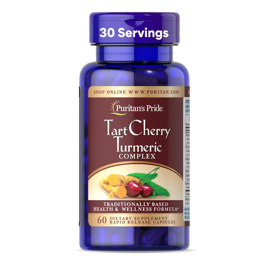 Puritan's Pride Tart Cherry Turmeric Complex – Nahrungsergänzungsmittel für antioxidative Gesundheit, 60 Kapseln