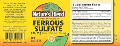 Nature's Blend Eisen(II)-sulfat 325 mg Tabletten, 100 Stück