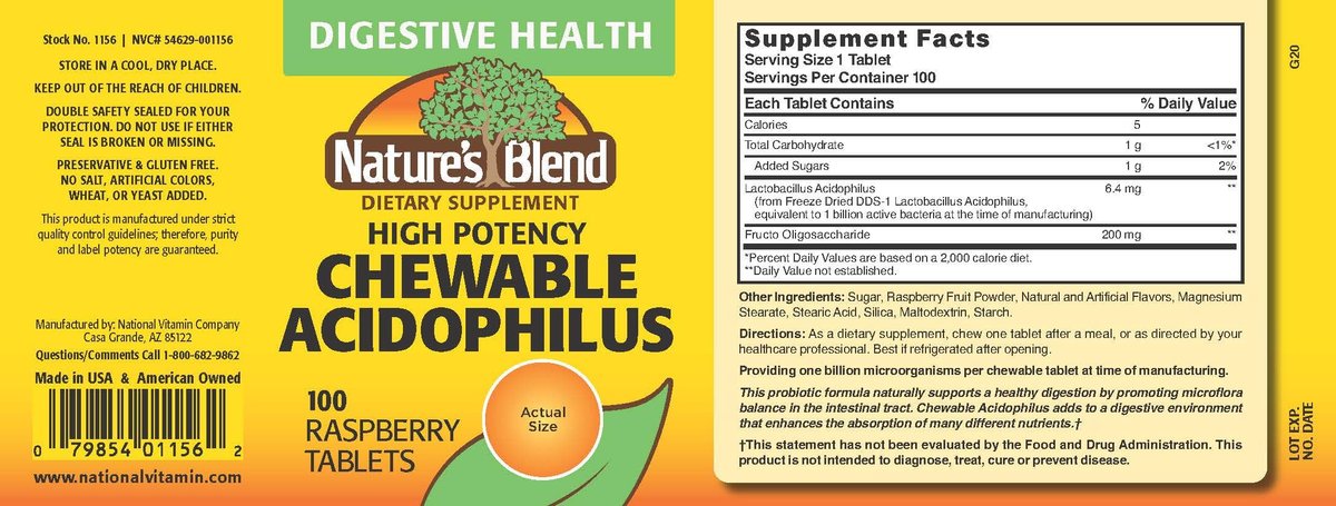 Nature's Blend Acidophilus Probiotikum – 100 Kapseln mit hoher Wirksamkeit – Unterstützt die Verdauungsgesundheit und das Gleichgewicht der Darmflora