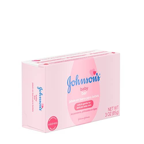 Johnson's Baby Seifenstück, Sanft für Babybad und Hautpflege, Hypoallergen und Dermatologisch getestet, Parabenfrei, Phthalatfrei, Farbstofffrei, 3 Unzen (Packung mit 6)