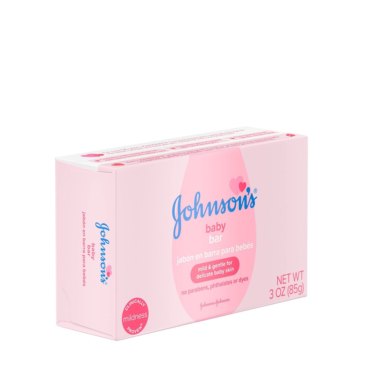 Johnson's Baby Seifenstück, Sanft für Babybad und Hautpflege, Hypoallergen und Dermatologisch getestet, Parabenfrei, Phthalatfrei, Farbstofffrei, 3 Unzen (Packung mit 6)