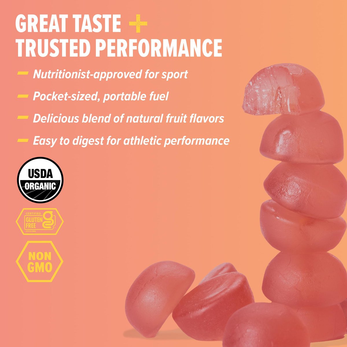 Honey Stinger Bio-Zitronenlimonade Energie-Kaugummi, glutenfrei & koffeinfrei, für Training, Laufen und Leistung, Sportnahrung für Zuhause & Fitnessstudio, vor und während dem Training, 612 g (12er-Pack)