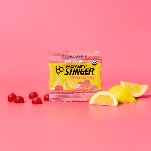 Honey Stinger Bio-Zitronenlimonade Energie-Kaugummi, glutenfrei & koffeinfrei, für Training, Laufen und Leistung, Sportnahrung für Zuhause & Fitnessstudio, vor und während dem Training, 612 g (12er-Pack)