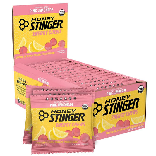 Honey Stinger Bio-Zitronenlimonade Energie-Kaugummi, glutenfrei & koffeinfrei, für Training, Laufen und Leistung, Sportnahrung für Zuhause & Fitnessstudio, vor und während dem Training, 612 g (12er-Pack)