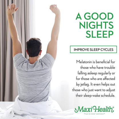 Maxi Health Melatonin 1mg Kautabletten – Einschlafhilfe zur Förderung des natürlichen Schlafs – Nicht gewohnheitsbildendes Nahrungsergänzungsmittel mit Enzymax für schnelle Wirkung, koscher (100 Stück)